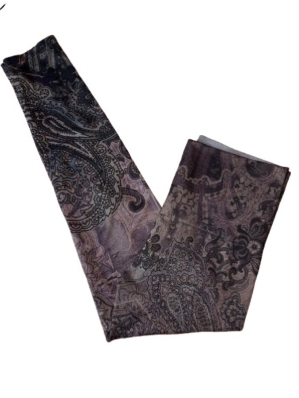 M. Rena Paisley Print Leggings in plum and Black one size